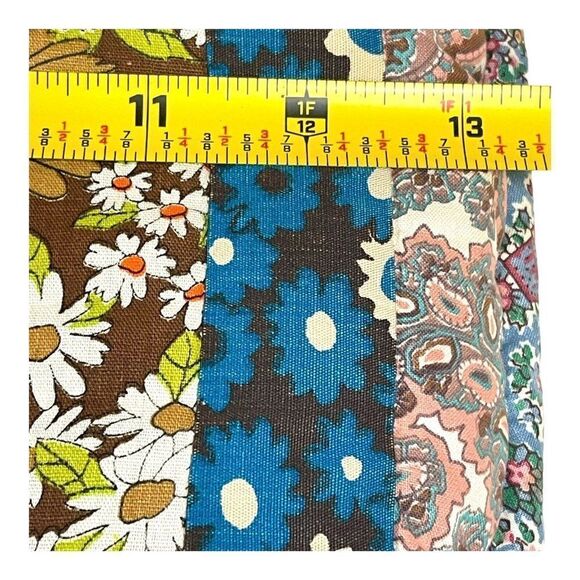 Vintage Patchwork Boho Throw Pillow Groovy MCM Quilted Handmade Kitschy Floral - Picture 5 of 6